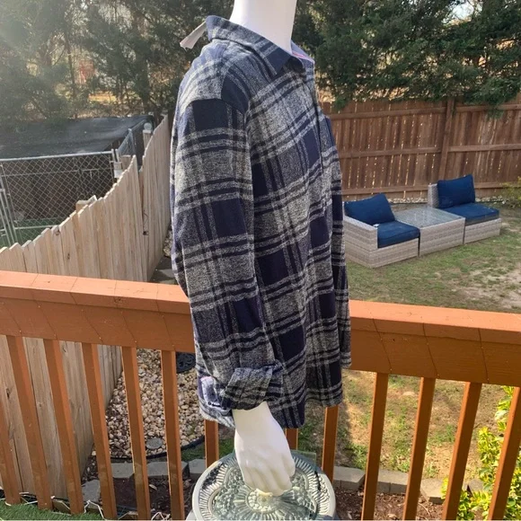 Flag & Anthem Northway LS Single Pocket Flannel Shirt | XL | Navy/Grey NEW!! - Picture 6 of 13